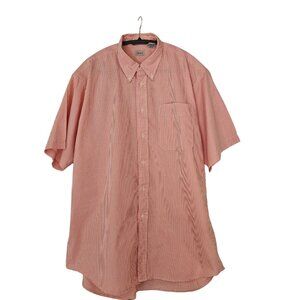 IZOD Mens Button Down Red Gingham Collared Short Sleeve Shirt size L